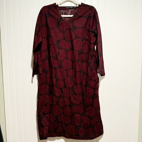 Gudrun Sjoden Dresses & Skirts - Gudrun Sjoden Geometric Circle Cotton Midi Dress Purple Maroon Size Medium